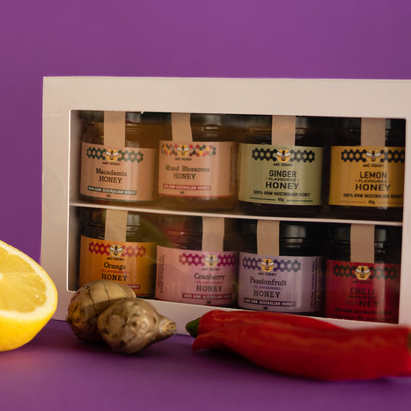 Infused Honey Gift Box 8x50g | Raw Australian Gourmet Honey Range | Country Honey Australia