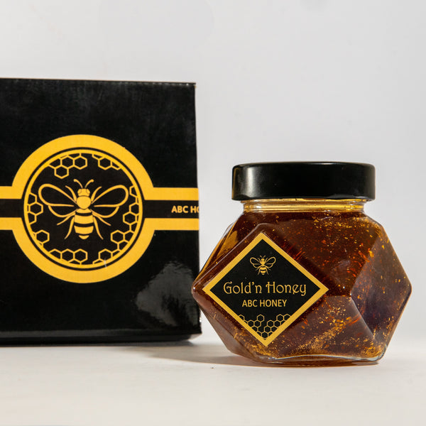 23k Edible Gold'n Flaked Honey | Raw Australian Gourmet Honey Range | Country Honey Australia